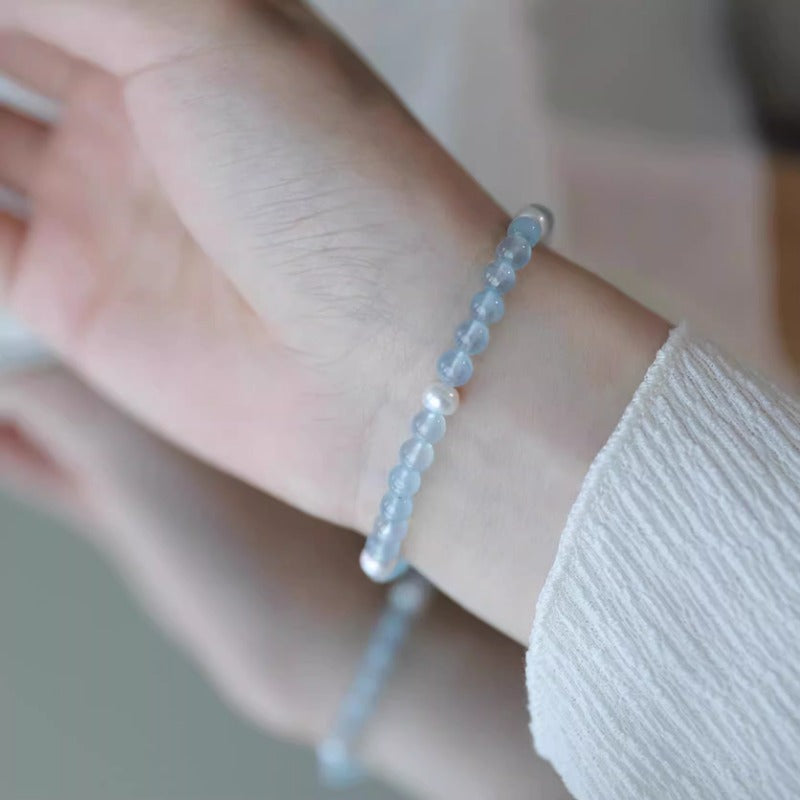 Shoushan Stone & Freshwater Pearl Layered Dopamine Bracelet - photo 2