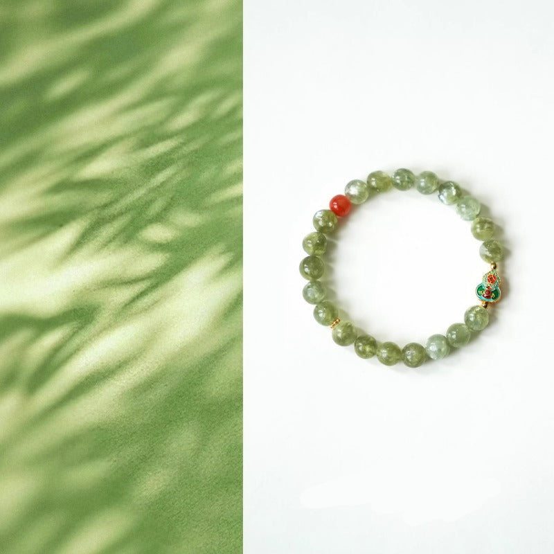 Donghai Natural Clear Crystal & Blue Chalcedony Designer Bracelet