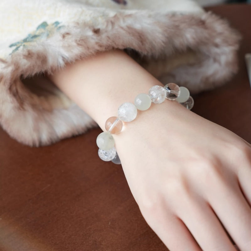 Songxi Natural Clear Crystal & Agarwood Bracelet for Calm and Good Luck - photo 2
