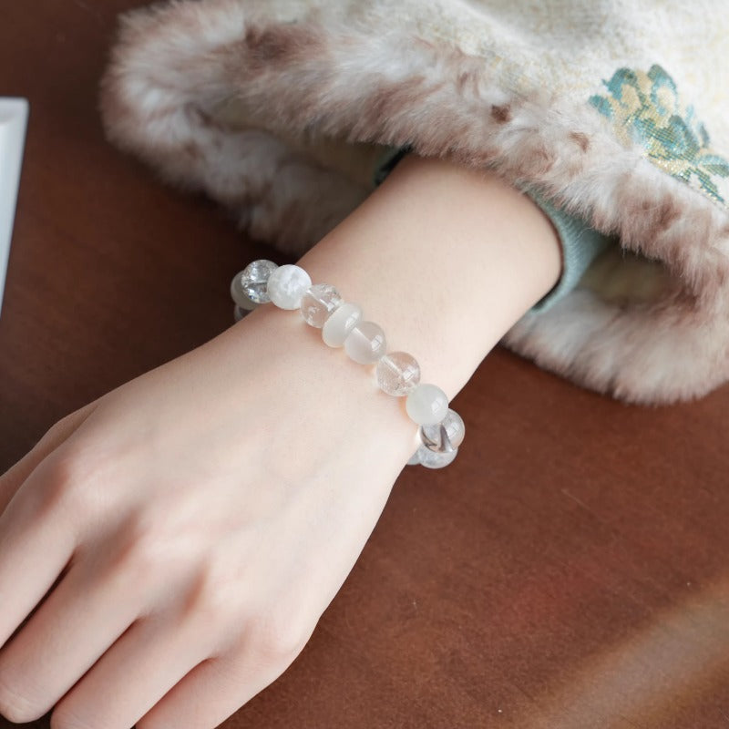 Songxi Natural Clear Crystal & Agarwood Bracelet for Calm and Good Luck - photo 3