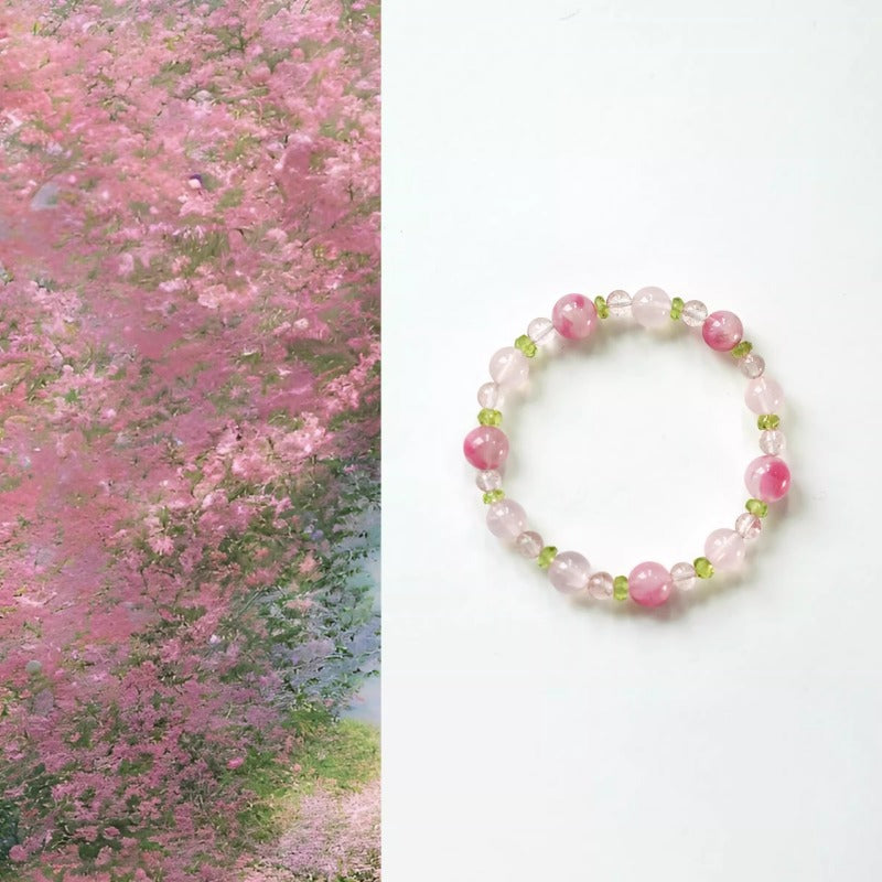 Morning Aquamarine Multi-Loop Crystal Bracelet, Wearable as Necklace