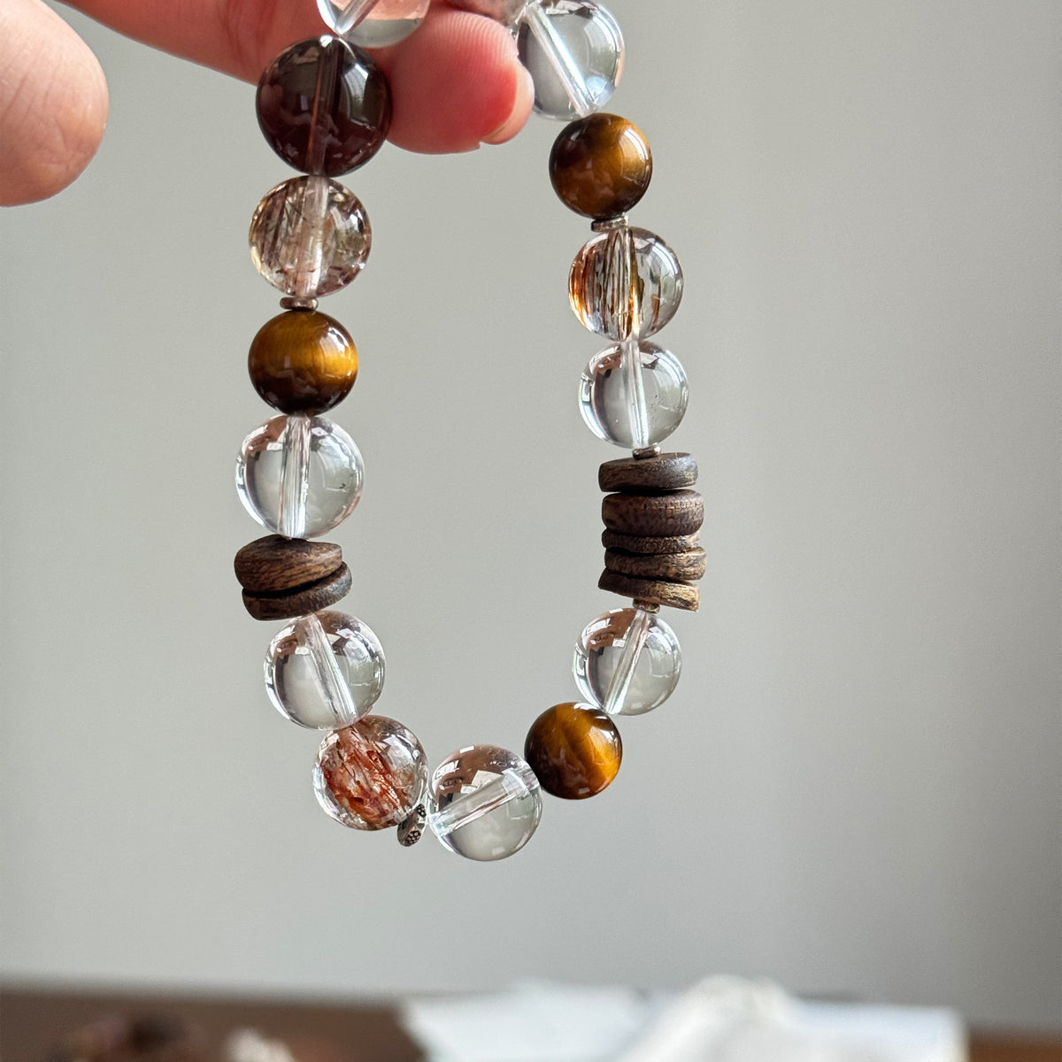 Natural Rose Quartz, Strawberry Quartz & Amethyst Fox Pendant Sweater Necklace - photo 2